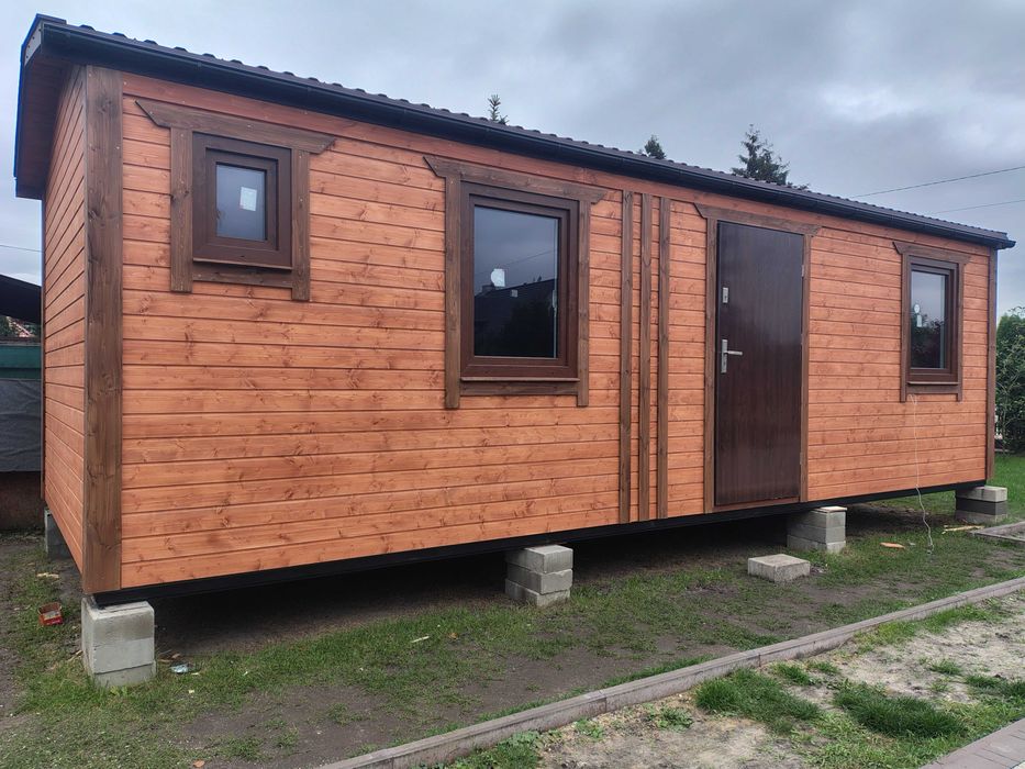 Domek drewniany letniskowy, ocieplony 8x3.2m Dąbie, Stępnica, Wolin, Kamień Pomorski