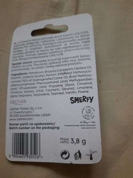 Smerfy pomadka ochronna do ust o zapachu coli