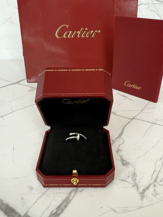 Каблучка Cartier Juste un Clou з натурального срібла 925 проби з покриттям родія(не темніє), кольцо картье цвях , картʼє серебро, кільце гвоздь 17 роз