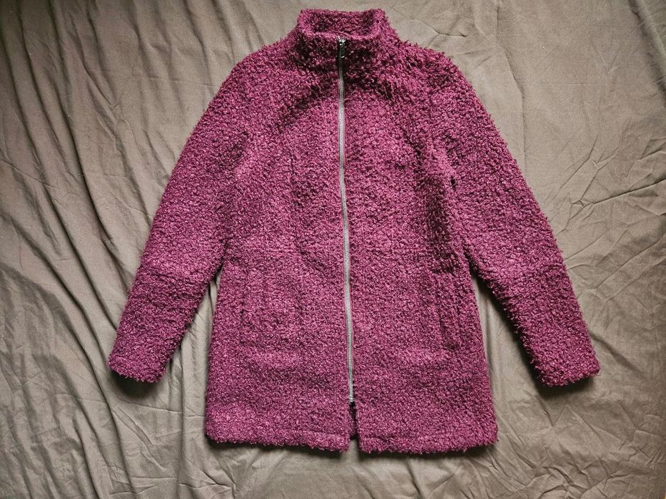 Ciepła bordowa bluza kurtka miś baranek Esmara M 38 teddy dłuższa