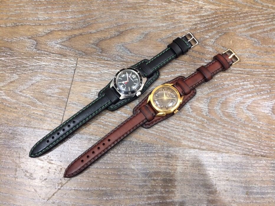 Объемный ремешок с напульсником ручной работы из натуральной кожи