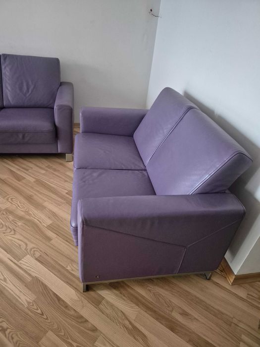 Zestaw dwóch kanap skórzanych Kler