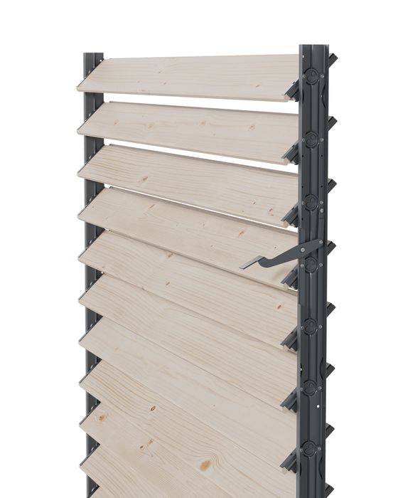 Zestaw żaluzje ogrodowe, ruchome deseczki, STALOWY MECHANIZM, shutters