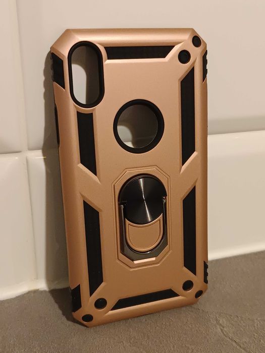 Etui / obudowa iPhone XR z uchwytem rose gold
