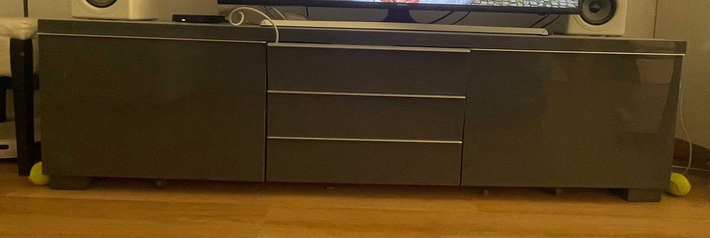 IKEA_Movel para TV_cinza/antracite brilho