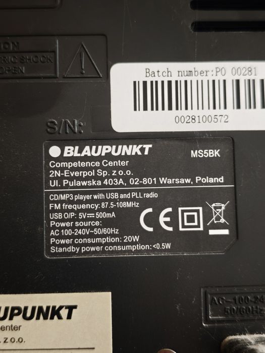 Mini wieża Blaupunkt MS5BK