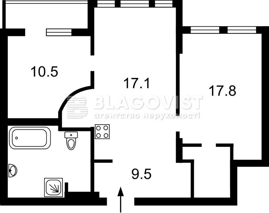 2-кімнатна квартира за адресою вул. Іллєнка Юрія (площа 62 м²) - Atlanta.ua - фото 2