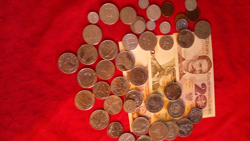 Super zestaw pieniędzy PRL-u wiele monet i trzy banknoty w ładnym stanie