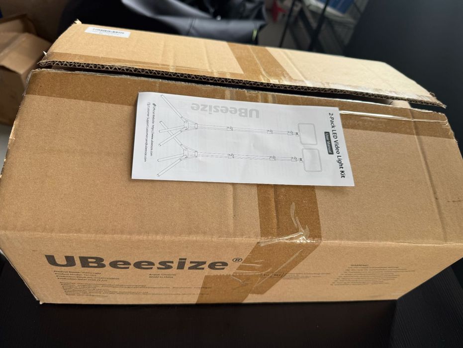 UBeesize 2 Pack LED Video Light Kit, 13" Studio Lights студійне світло з триногами 65", тримачі для телефону