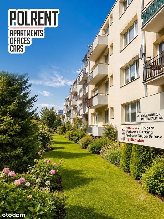 58 m² Wrzeszcz. Blisko Garnizonu. IIp. Balkon. Parking.Solidny budynek