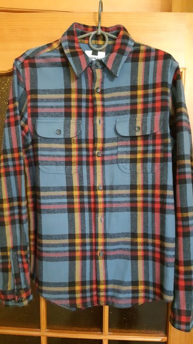 овершот тёплая рубашка в клетку от TOPMAN в размере S