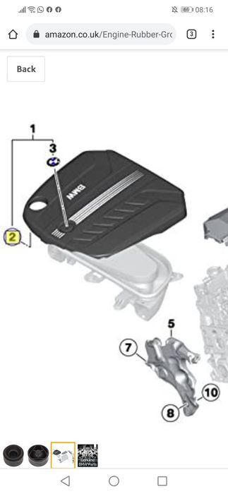 Jg. de apoios da tampa do motor BMW /Mini / Mercedes