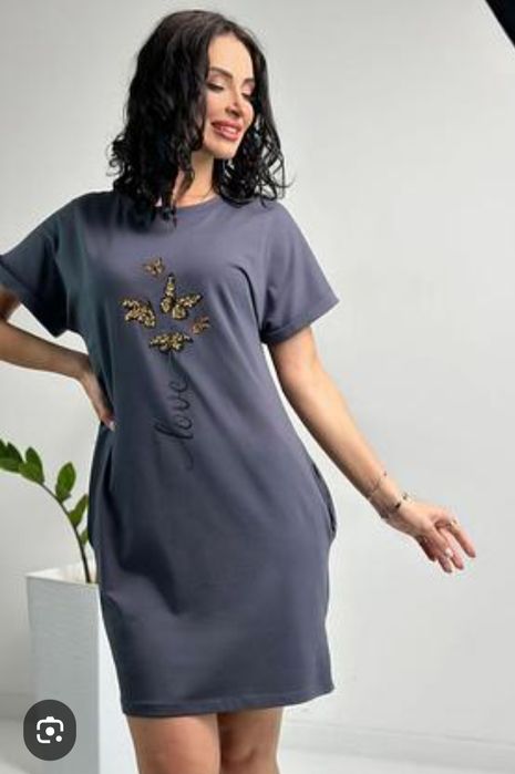 Нова літня жіноча сукня туніка у стилі оверсайз платье
