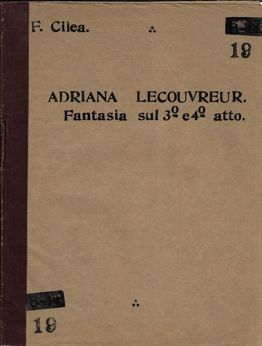Adriana Lecouvreur (Fantasia)- Orquestra - Partitura Antiga (1903) - Francesco Cilea