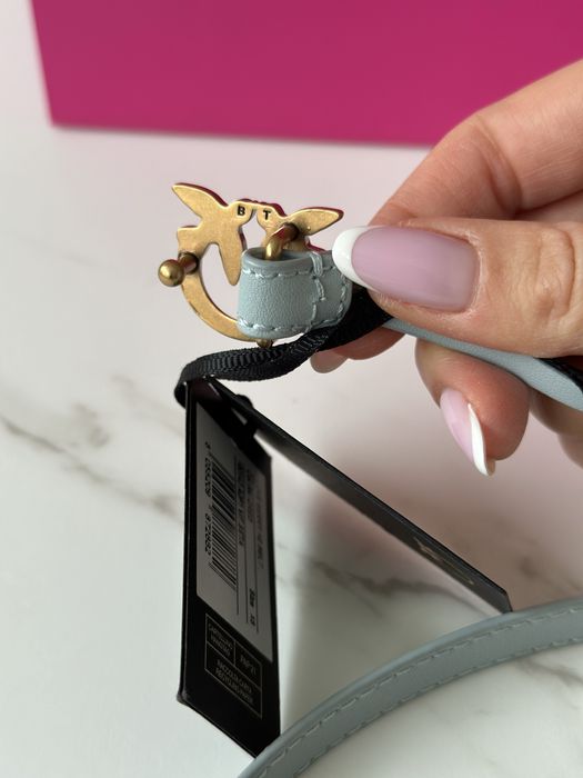 Love Berry pasek Pinko ze złotą klamrą jaskółki