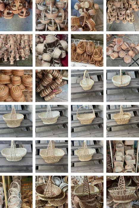 Великодні пасхальні кошики з натуральної лози для квітів оптом