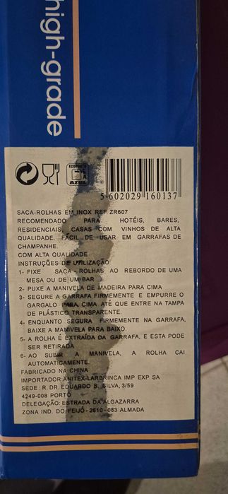 Saca rolhas de bancada em inox - novo