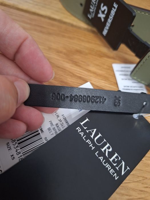 Lauren Ralph Lauren, damski pasek dwustronny skórzany, r. XS