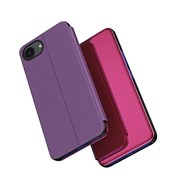 Etui Clear View Case na iPhone 16e pokrowiec z klapką - różowe