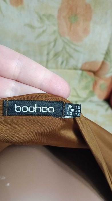 Комфортный горчичный комбидресс с длинным рукавом, размер L - 16- 50