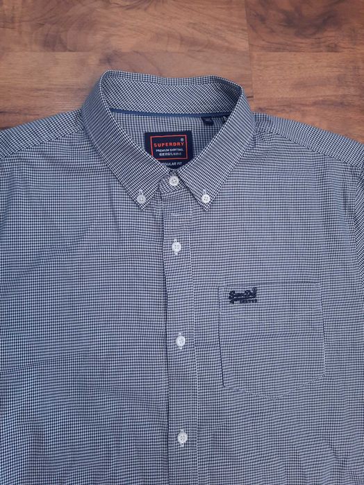 Koszula w drobną kratkę bawełniana regular fit Superdry rozmiar M