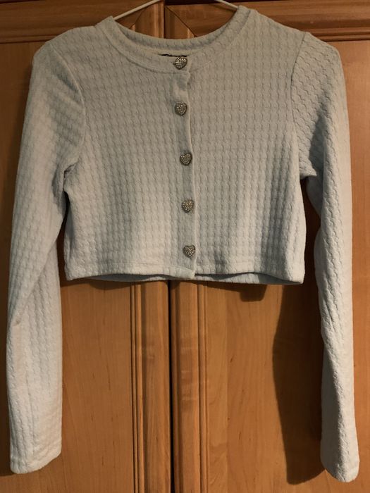 Bershka Bolerko damskie rozmiar S jasnoniebieska bluzka damska