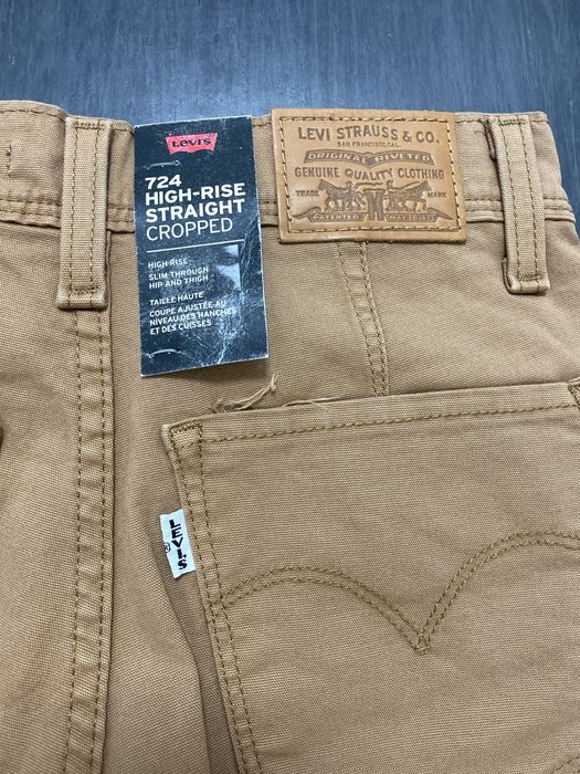 Jean Levi’s Mulher 724 High Rise Straight Crop Brun W20 Alongar 90 cm