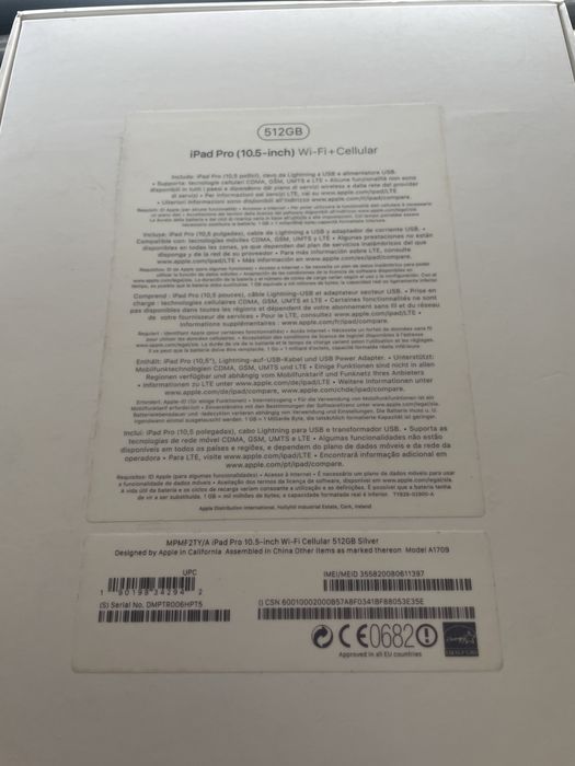 iPad Pro 10.5” 2017, wi-fi/cellular