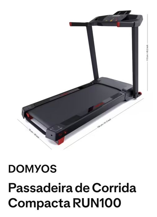 Passadeira de corrida compacta domyos run100