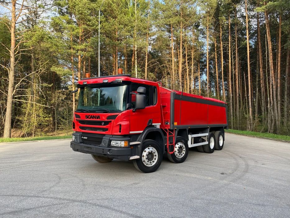 Scania P450 8X4  RETARDER, alufelgi,mocna zabudowa aluminiowa z wagą, plandeka na pilot