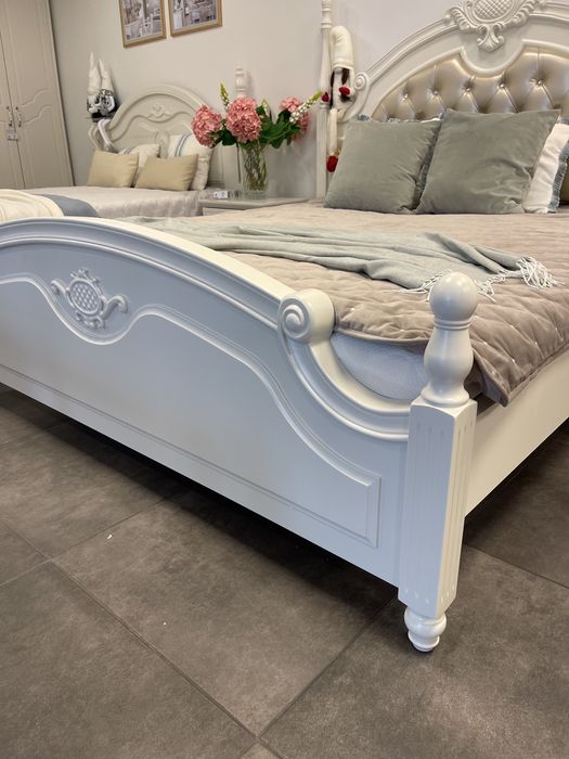 Eleganckie białe łóżko 180 x 200 cm, -40%, outlet, promocja!