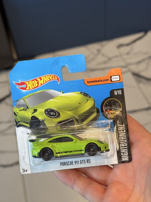Hot Wheels Porsche 911 GT3 RS Nightburnerz 2017 – Vert Bouleau, Jantes J5s – Modèle Occasion Loose