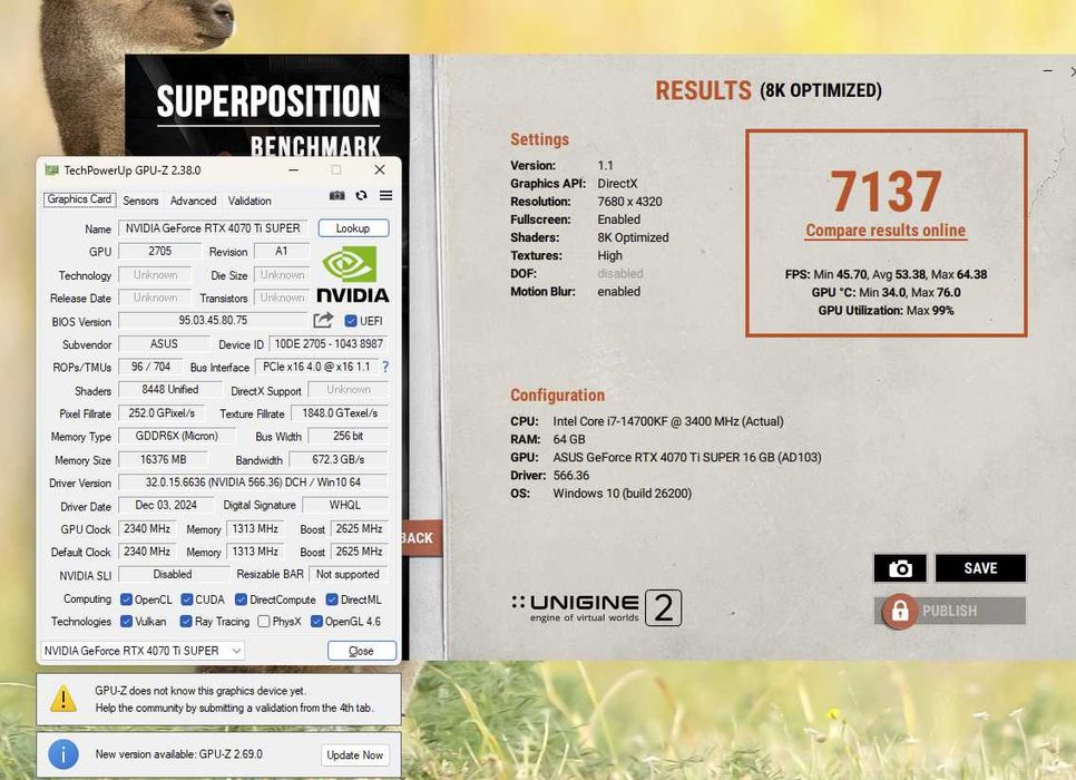 ігрова відеокарта RTX4070 Ti Super 16GB ASUS DUAL OC пломба. Trade-IN