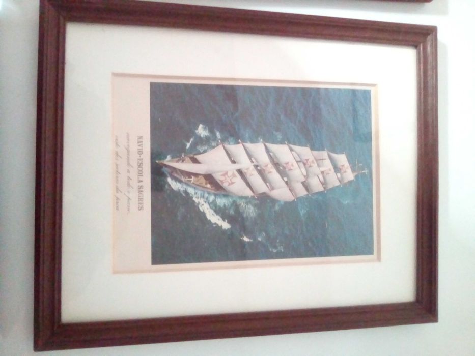 Quadros com gravuras do navio Sagres