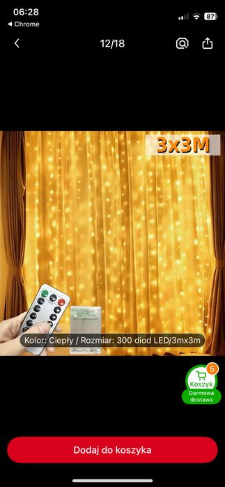 Kurtyna led swiateczna na baterie nowa