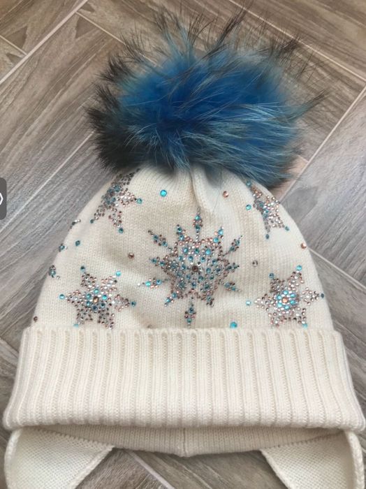 Шерстяная шапка с кристаллами Swarovski , 52-54