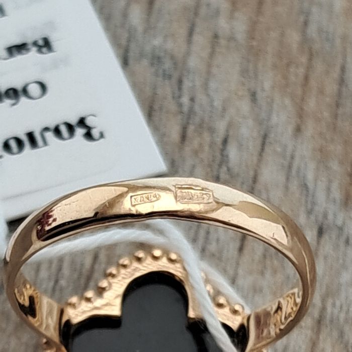 Золотое кольцо золота обручка Клевер золото 585