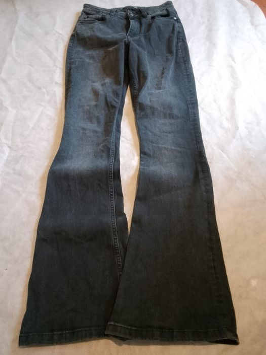 клеши джинси кльош flared faded Ed hardy type bootcut Japanese style y2k black черные джинсы джинсы широкі широкие буткати Бут кат кати каты чорні m s