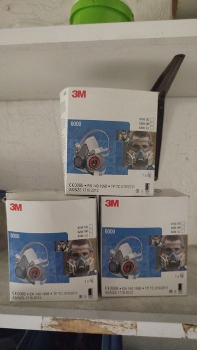 Pack of 3 Reusable 3M Half Face Respirator Masks 6200 without Filter64176336185859122