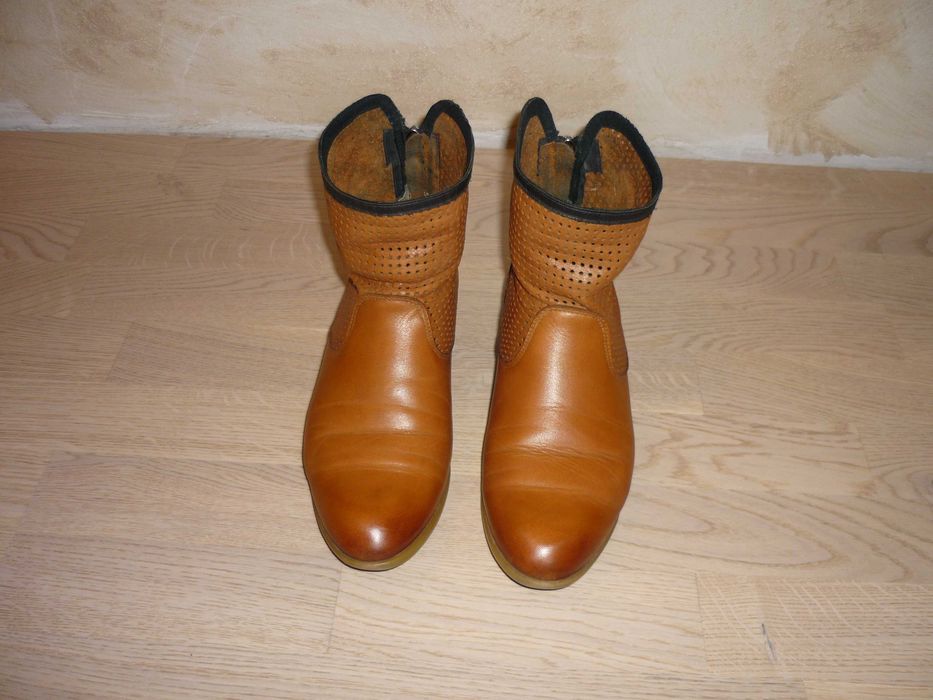 Skórzane botki Camel roz. 37 Carinii Ażurowe Jesień