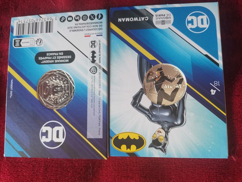 Moedas de 10€ prata - coleção DC Comics