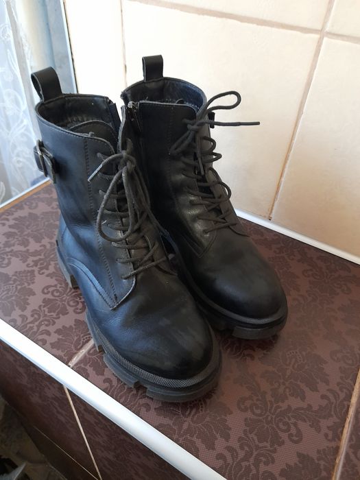 Зимні ботінки шкіряні