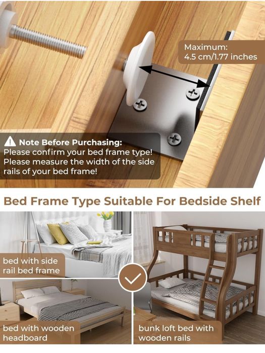 Organizer przy łóżku Bambusowy z szufladą