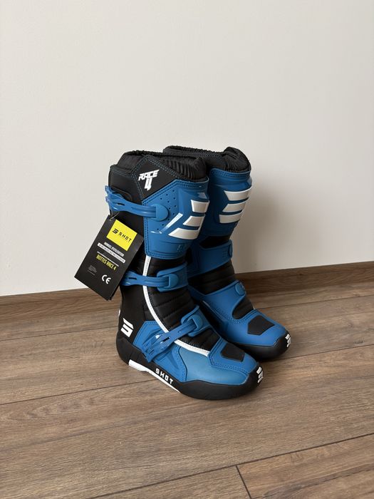 Buty cross shot race 4 mx niebieskie nowe