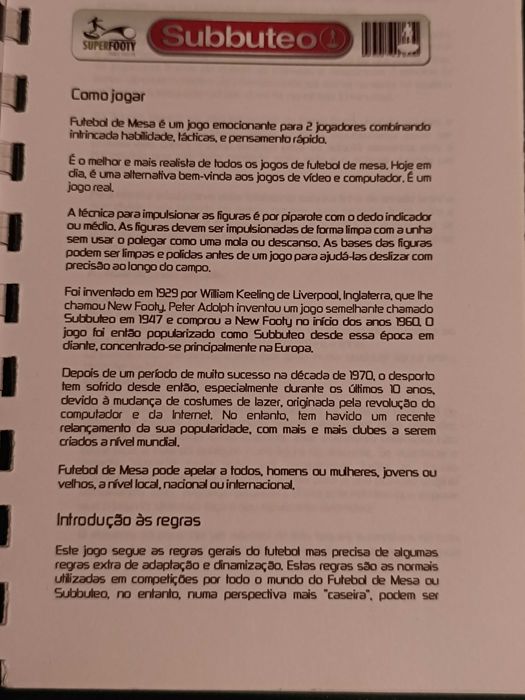 Conjunto Subbuteo Campo e Equipas