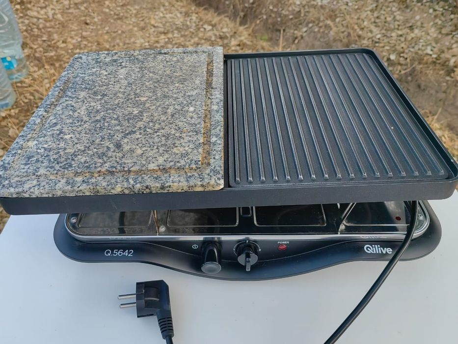 Raclette / Grelhador Qilive Q.5642 para 8 pessoas – Pedra + Grill