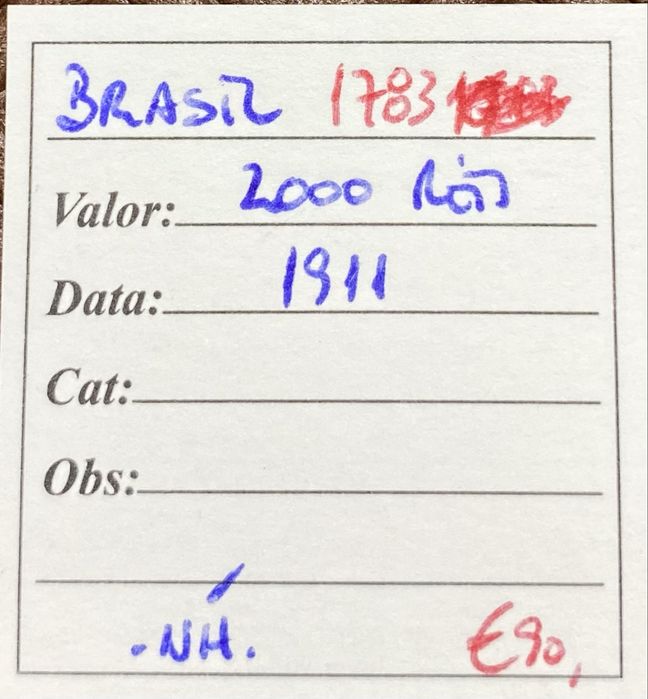 Moeda 1783 Brasil 2000 Reis 1911 Prata