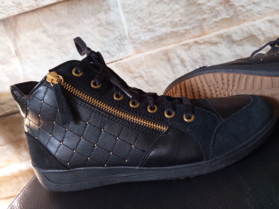 GEOX Respira czarno złote  sneakersy