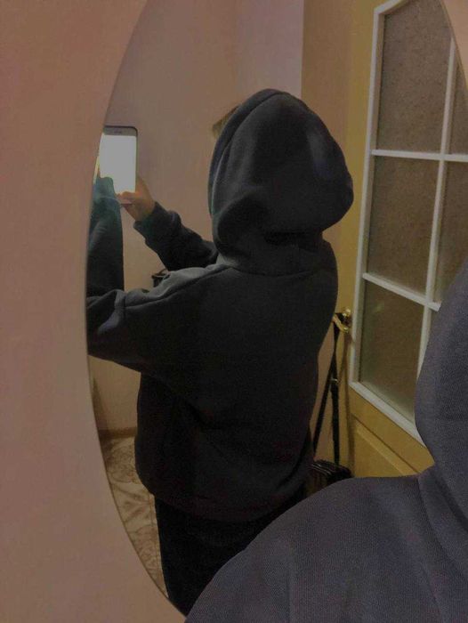 Жіноче тепле вкорочене худі на флісі з капюшоном кофта толстовка