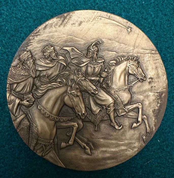 Medalha comemorativa em bronze natal 71